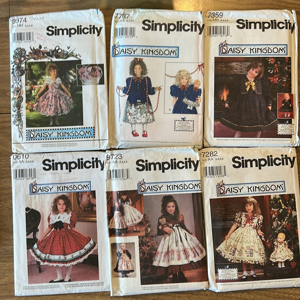 SOLD on EBay-Vintage 90s Daisy Kingdom Sewing Patterns Bundle Girls Dresses 3-6 - Picture 3 of 13